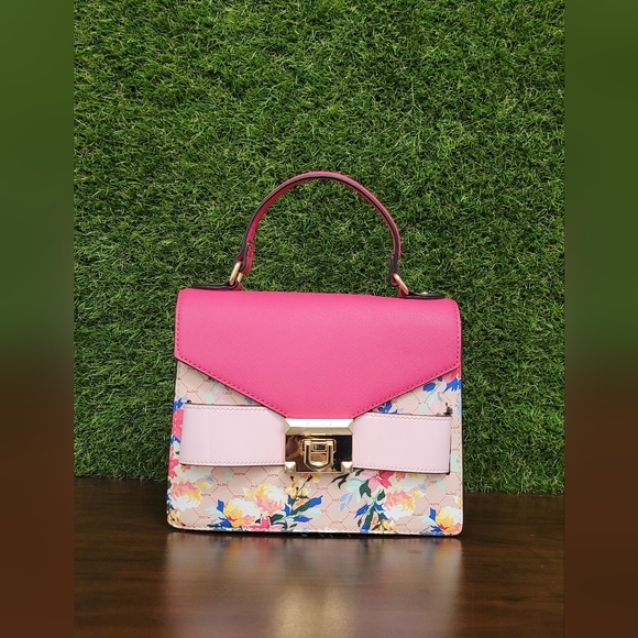 Aldo Handbags - Aldo Elegant Pink Floral Mini Bag with Pink Bow Accent NWOT